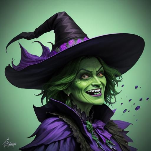 Wicked Witch of the West: Hyperrealistic Splash Art