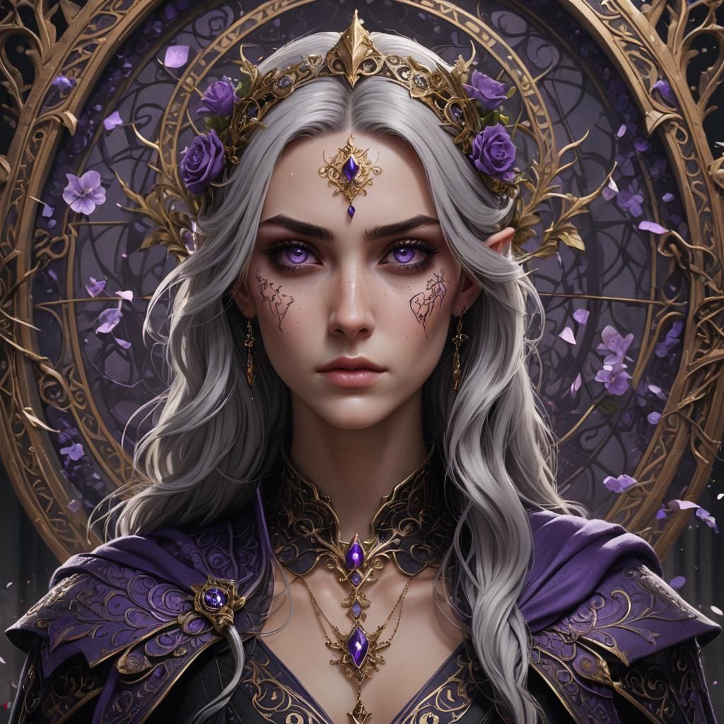 Rhysand with Violet Eyes: Fantasy Concept Art