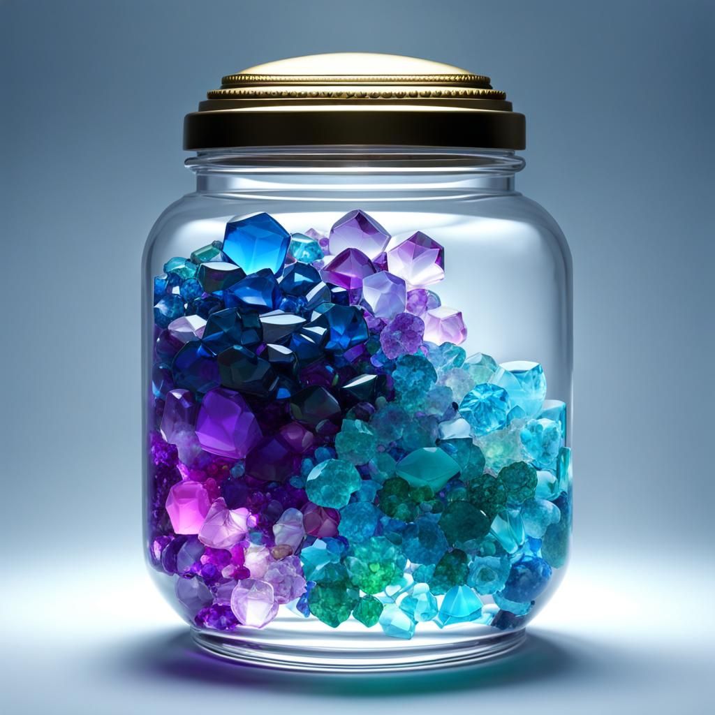 Gemstone Jar with Fractal Design