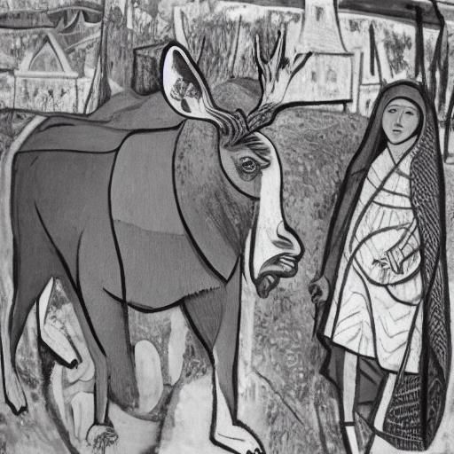 Moose on Flooded Roads: Cubist and Icon Art