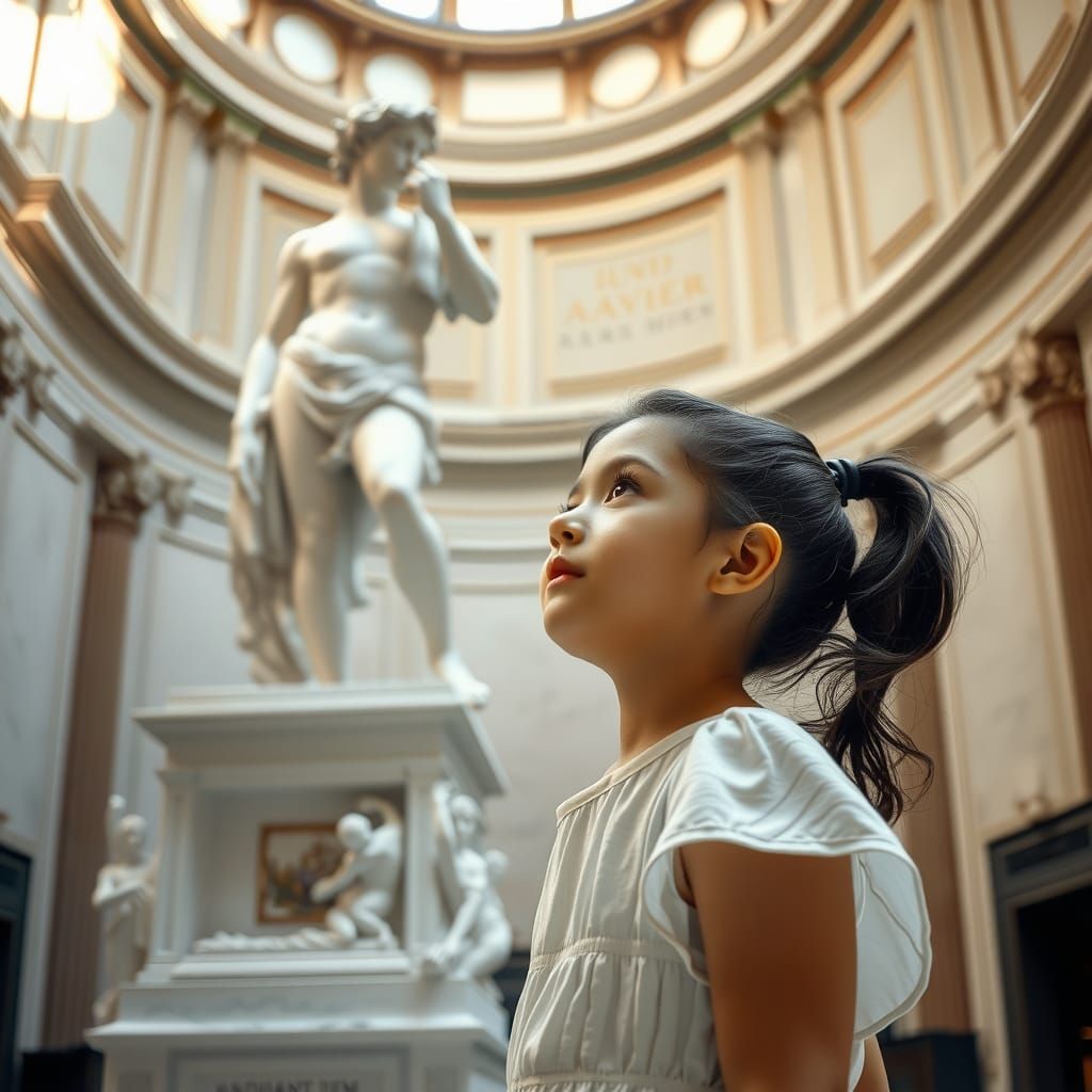 Apollo Statue in Canova Style, Museum Scene