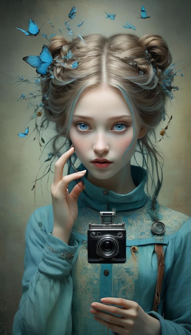 Vibrant Surrealist Imagery: Mystical Spirit Emerges from Pho...