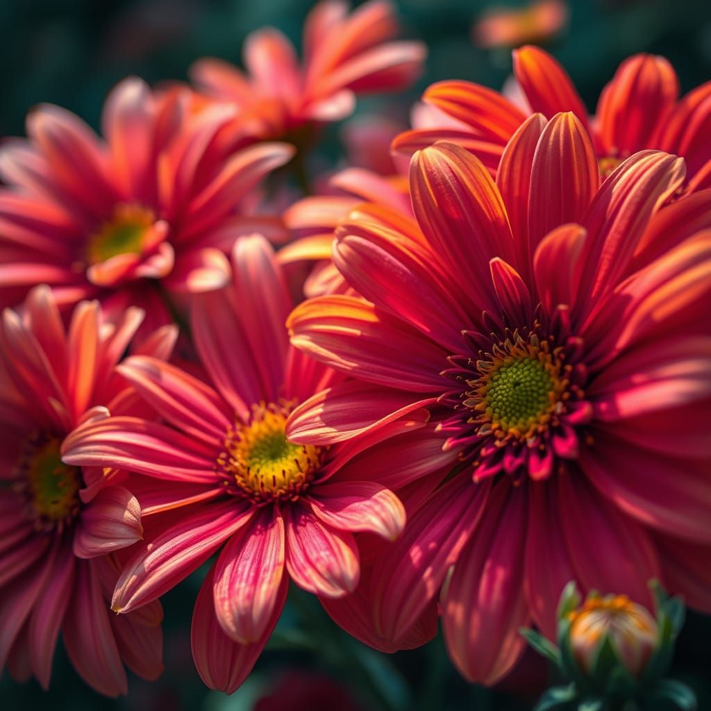 Vibrant Hyperrealistic Summer Blooms in Deep Colors