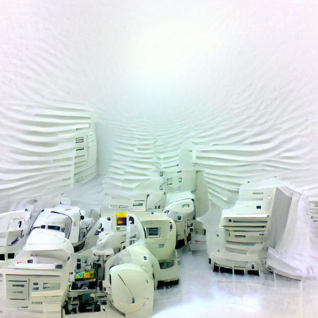 White Machines in a Minimalist White Room
