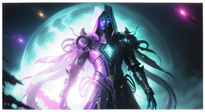 Space Ghost in Dark Fantasy Film Noir Style