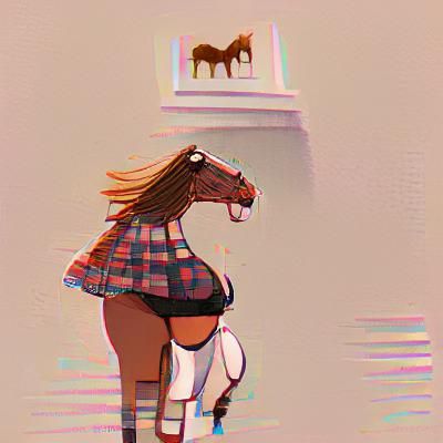 Majestic Horse in Green Field