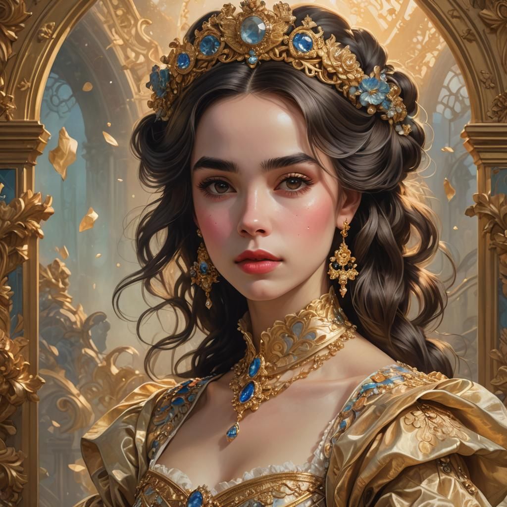 Rococo Portrait of Princess in 18th Century French Attire
