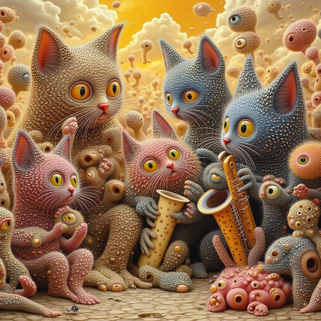 Cute Creatures Jazz Band Record Sleeve