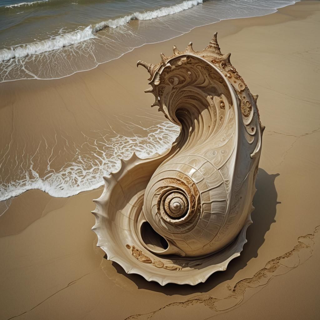Surreal Conch Shell Portal to Fantasy World