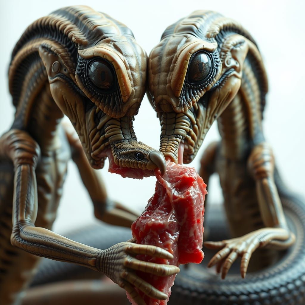 Juvenile Aliens at Dinner Time