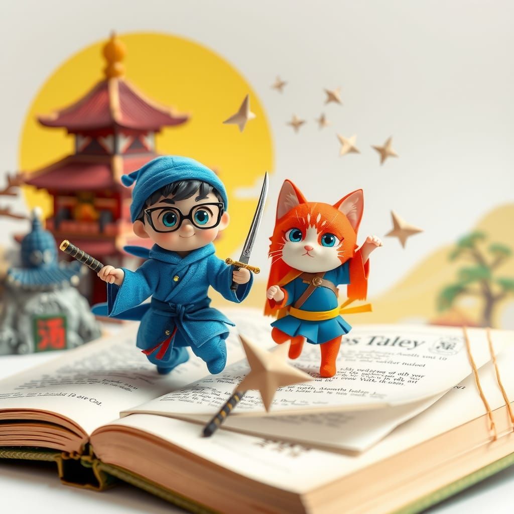 Japanese Palace Pop-Up Book With Ninja Boy
