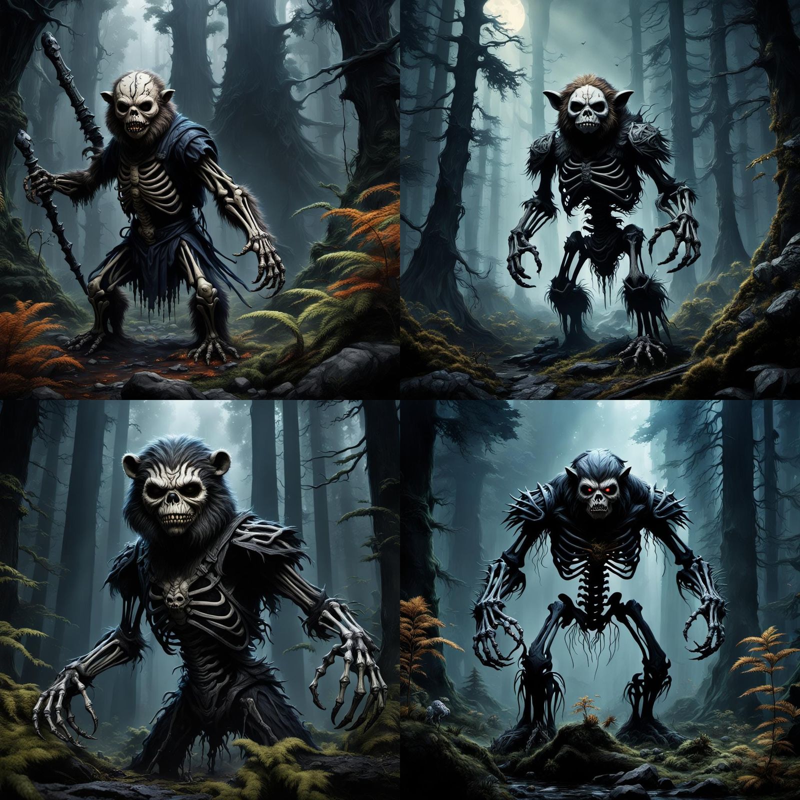 Ewok Skeleton Venom Symbiote Takeover: Detailed Digital Art