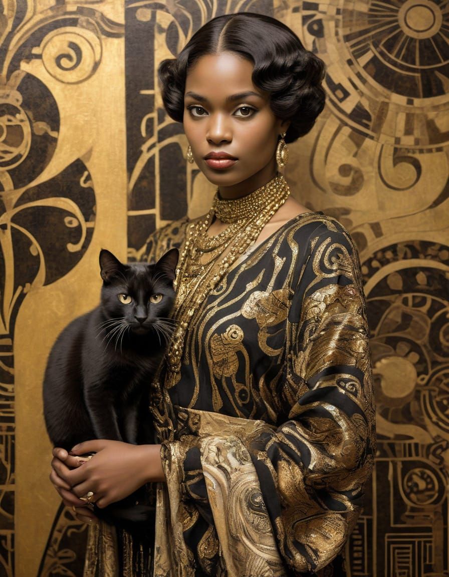 Glamorous African American Noblewoman in Art Deco