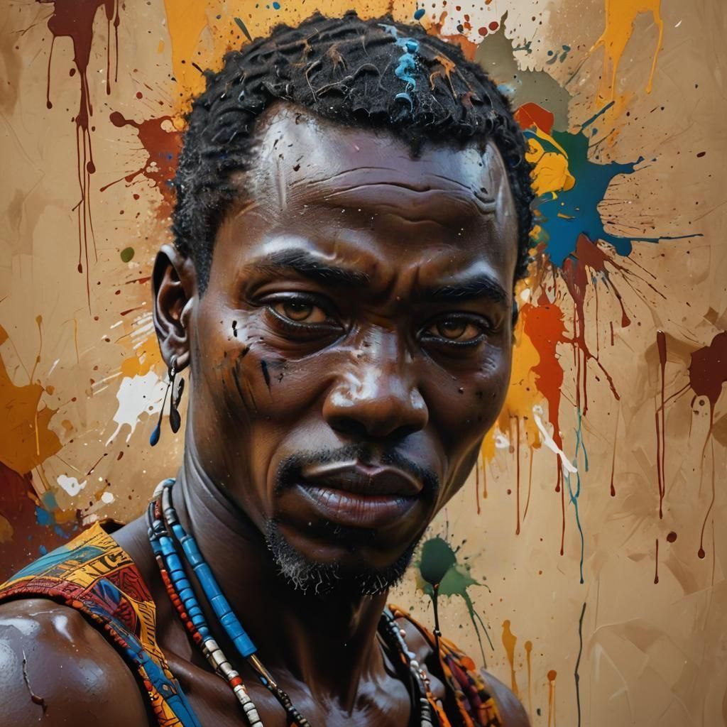 Hyperrealistic Portrait of an African Master Painter