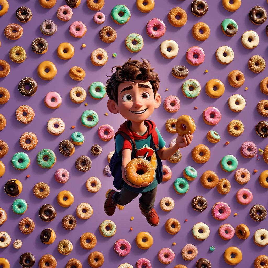 Donut Boy Concept Art in 3D Digital Style