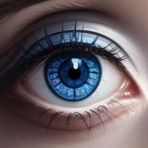 Stylized Manga Eye with Sparkling Light