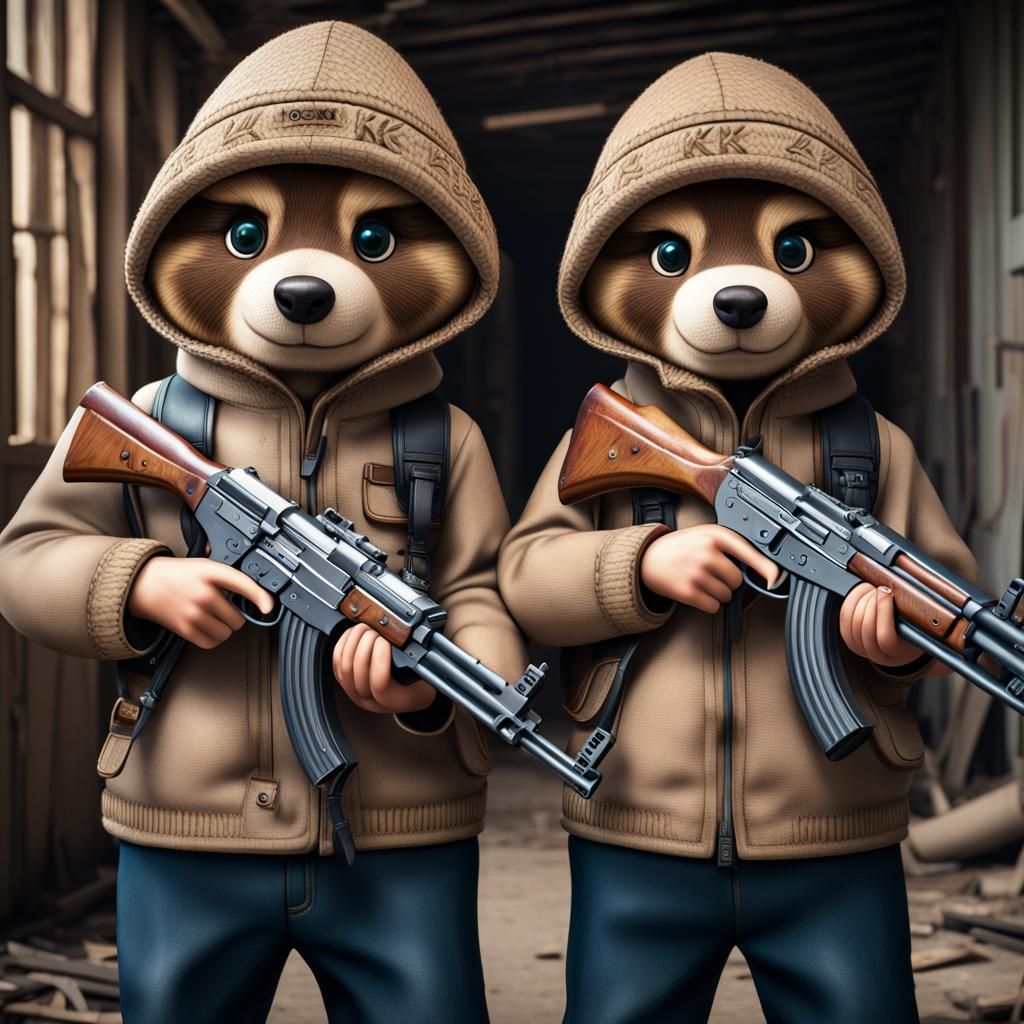 Timmy and Tommy Nook with AK-47s in HDR