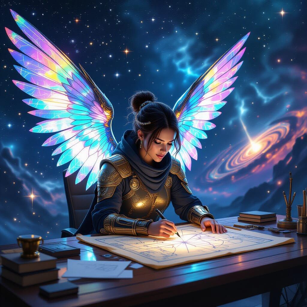 Celestial Cartographer Charts Constellations in Hyperrealism