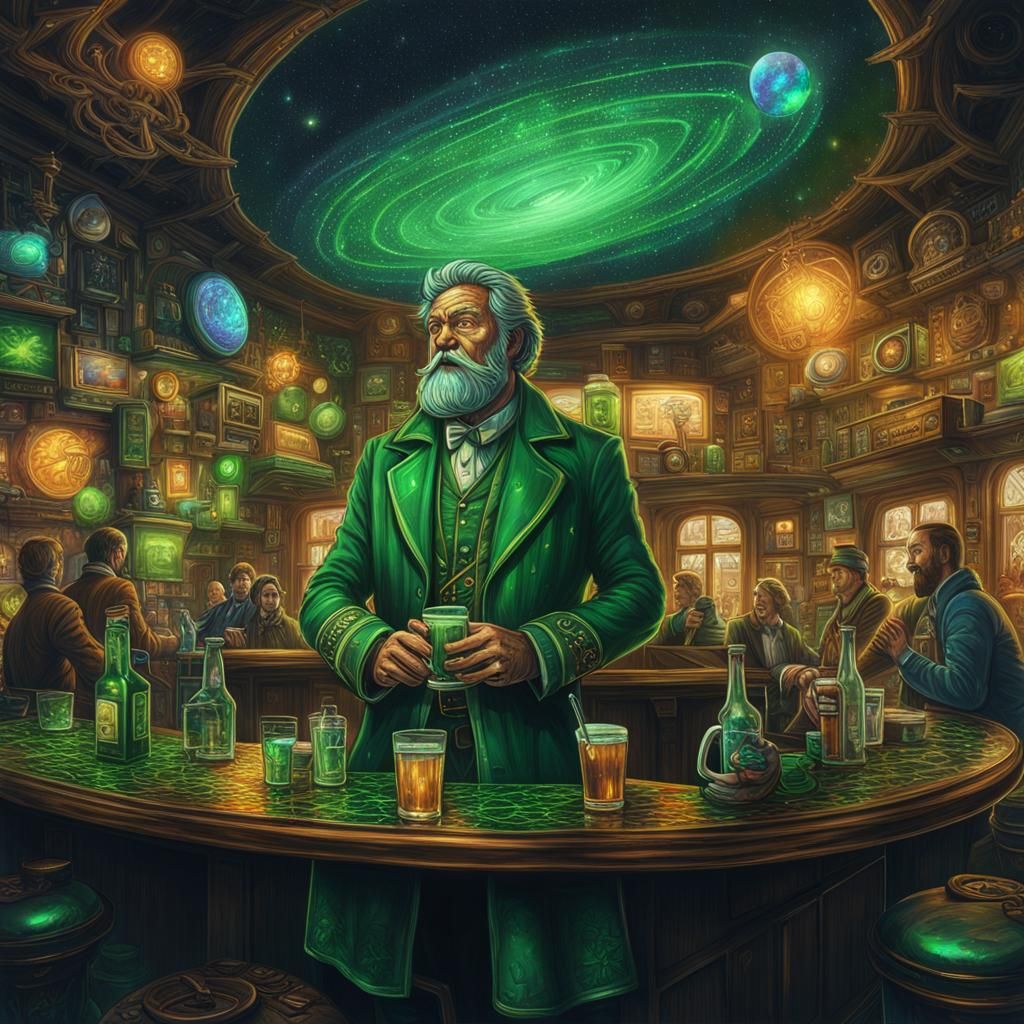Sci-Fi St Patrick's Day Pub in Astral Style