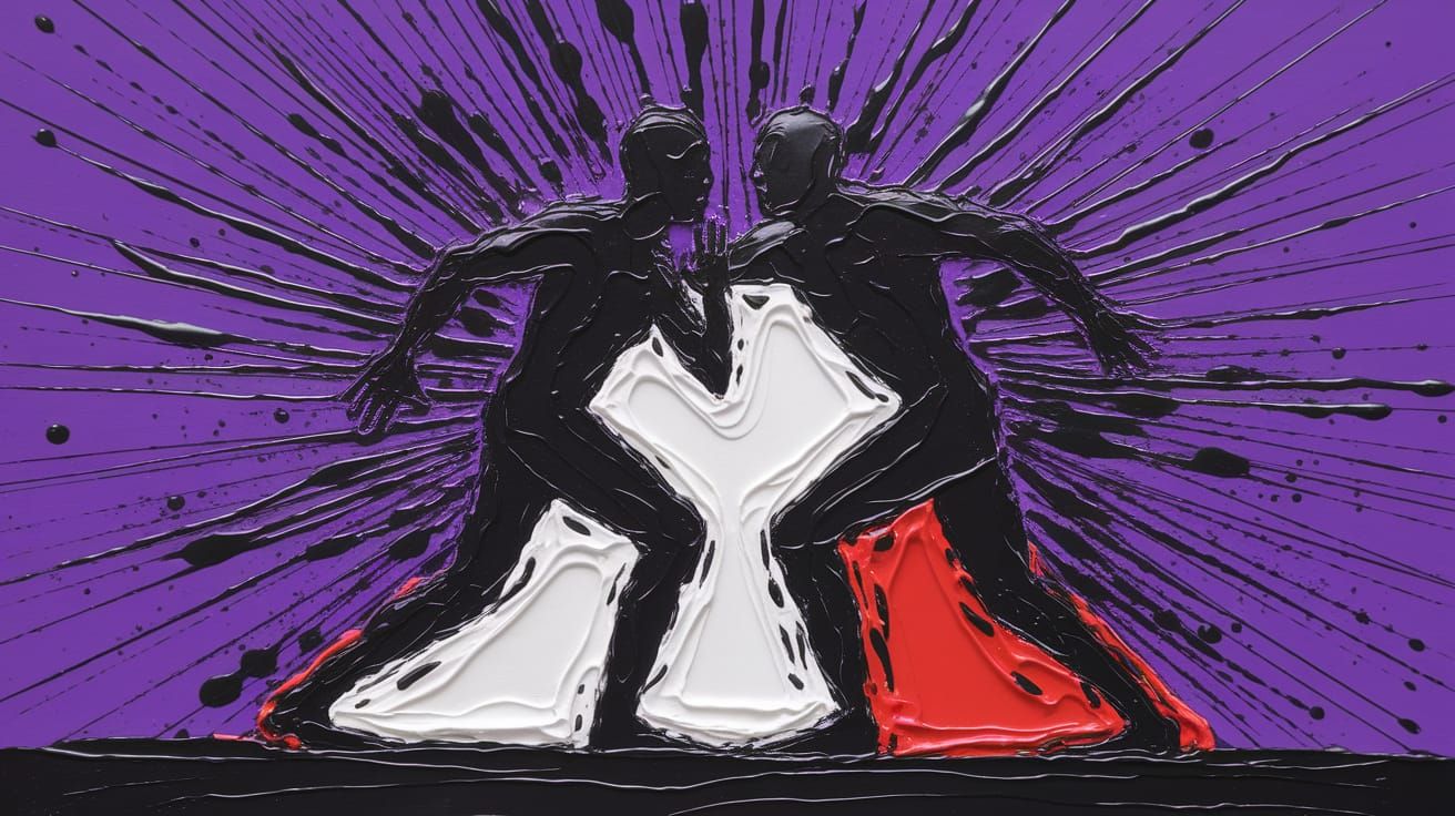 Vibrant Abstract Dance in Modern Expressionist Style