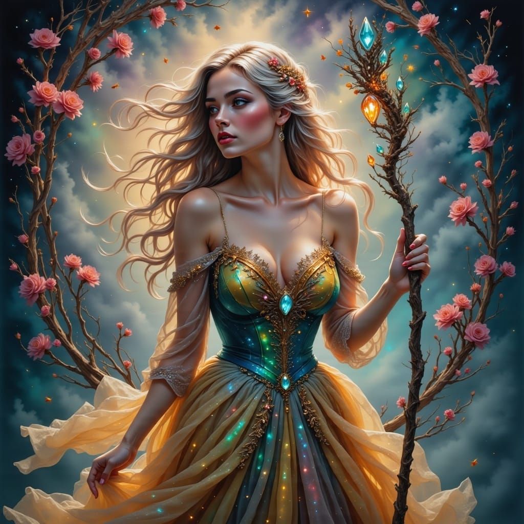 A Celestial Enchantress Embodies Magic and Nature