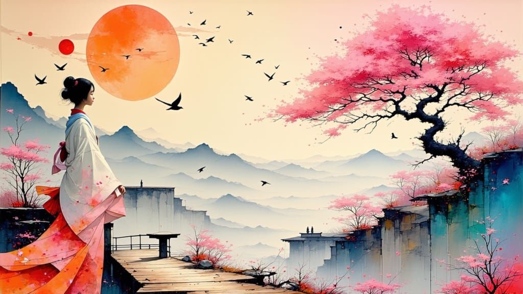 Kimono Dreams in a Blossoming Paradise