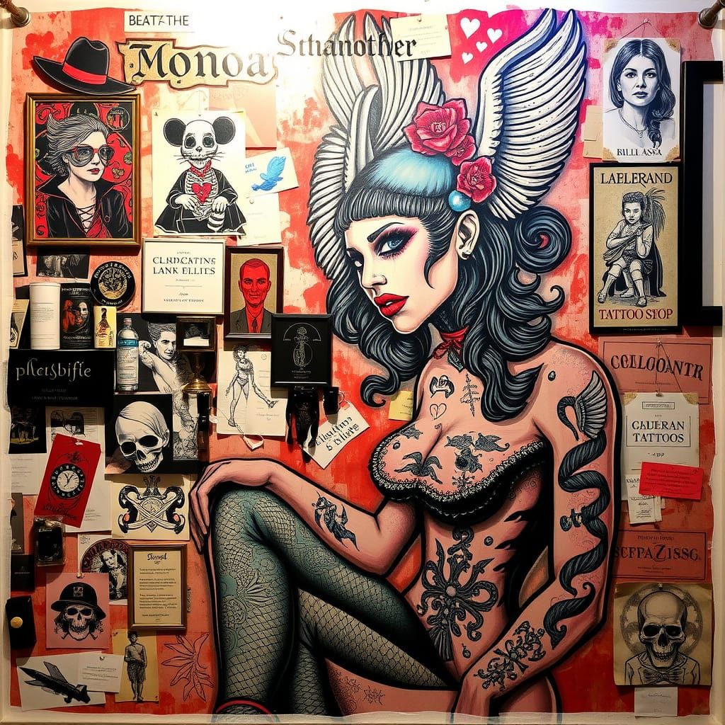 On the Wall of the Tattoo Shop