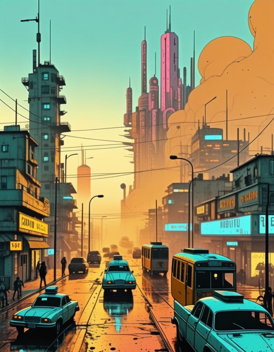 Cyberpunk Cityscape: Neon Dystopian Sprawl