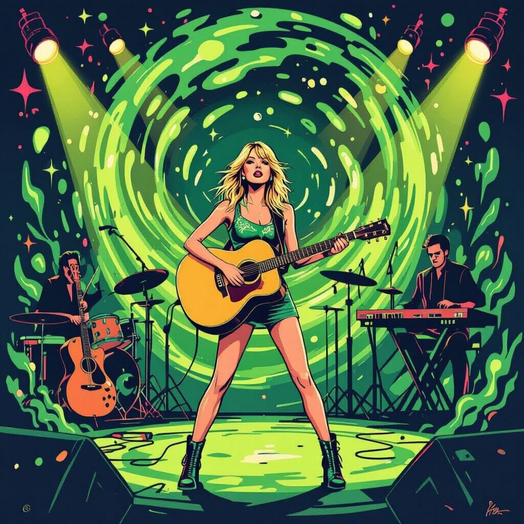 Taylor Swift Eco-Concert Pop Art Illustration