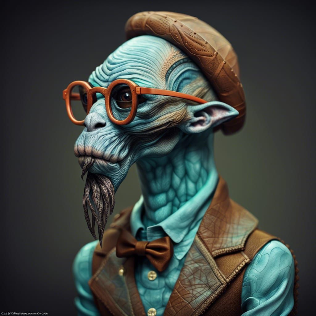 Model Style Portrait of an Alien Hipster