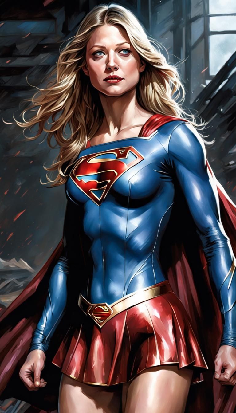 Melissa Benoist as Supergirl.