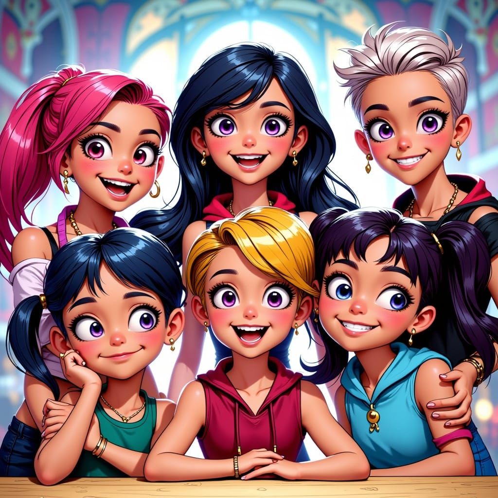 Loud Siblings in Vibrant Digital Painting Style