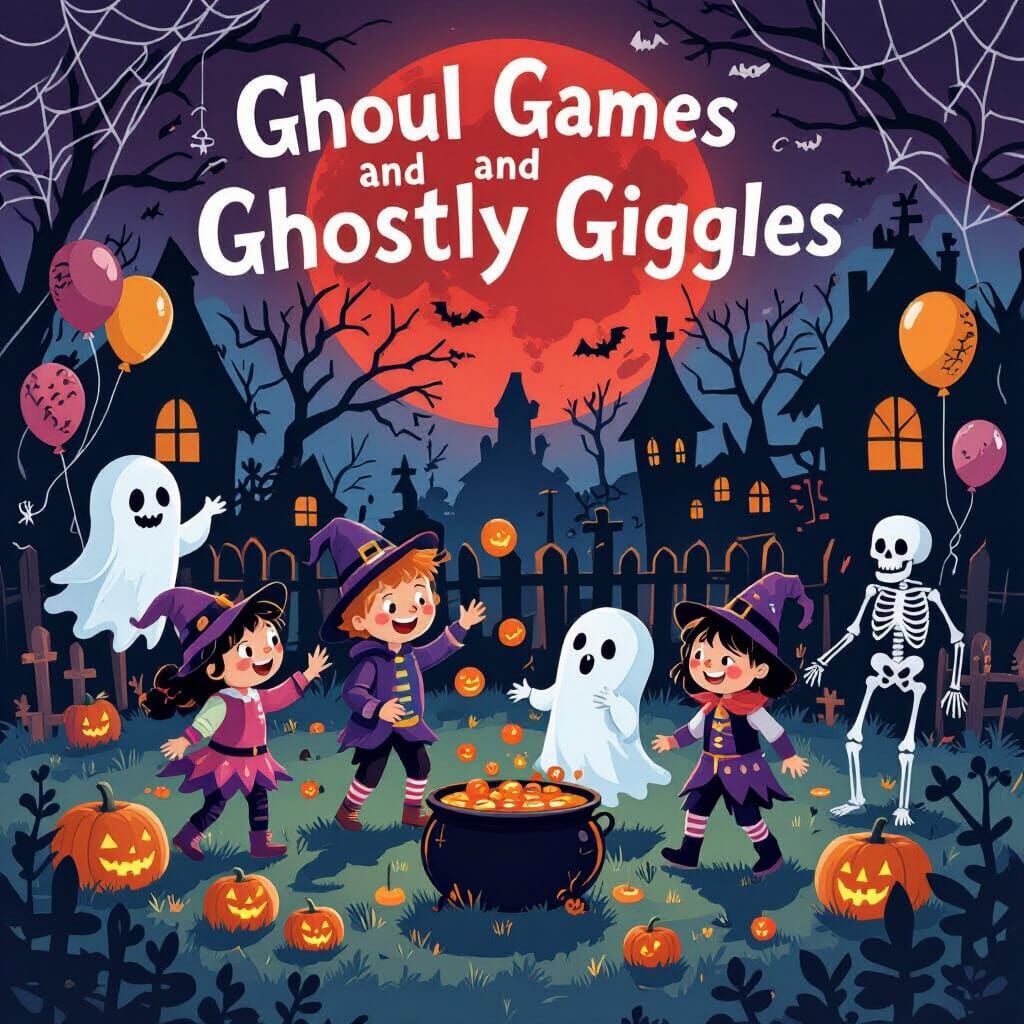 Children Play Spooky Games in Haunted Garden
