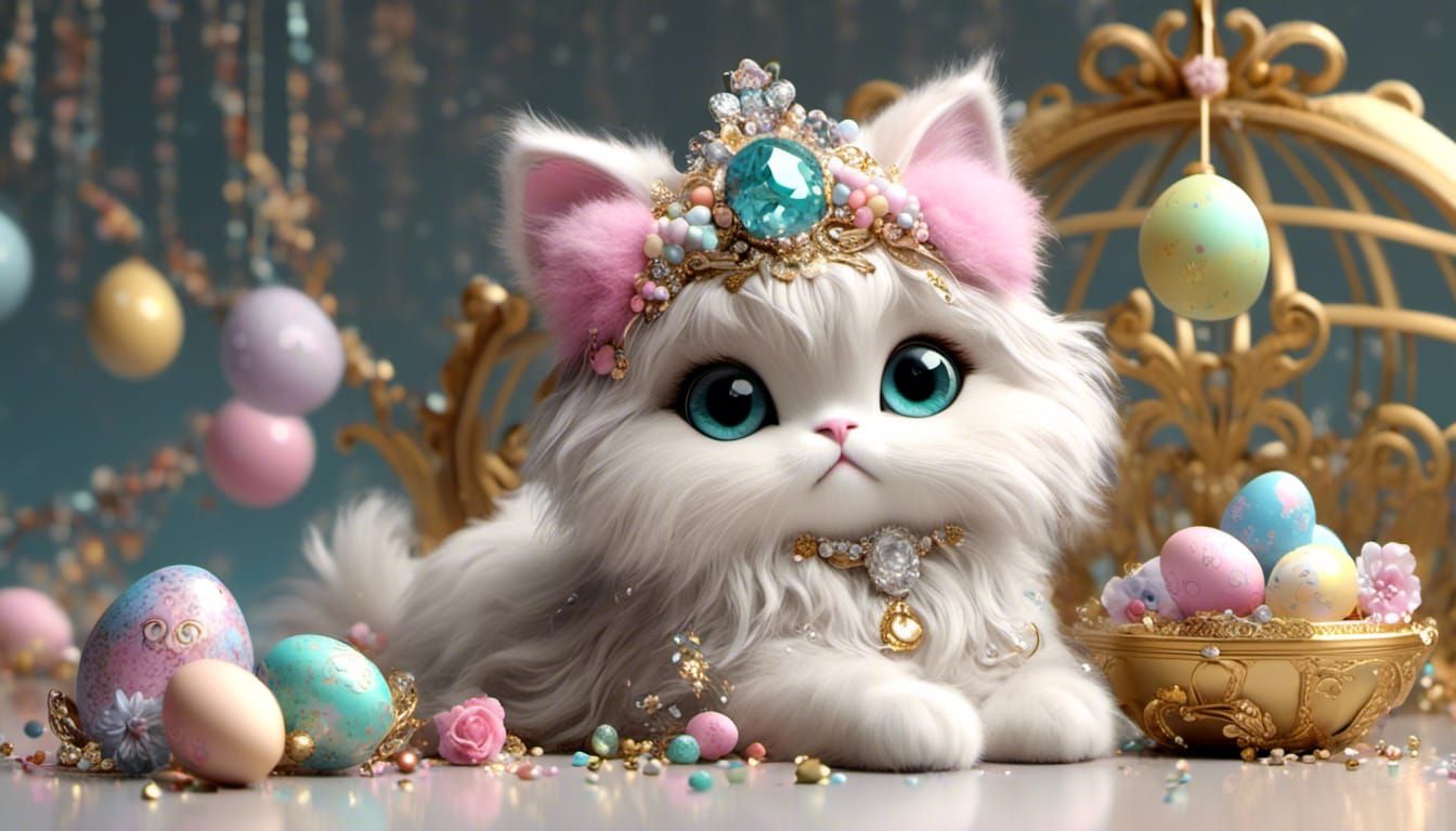 <lora:Ultra Cute:1.0> adorable fluffy cat ,chibi cat sitting...