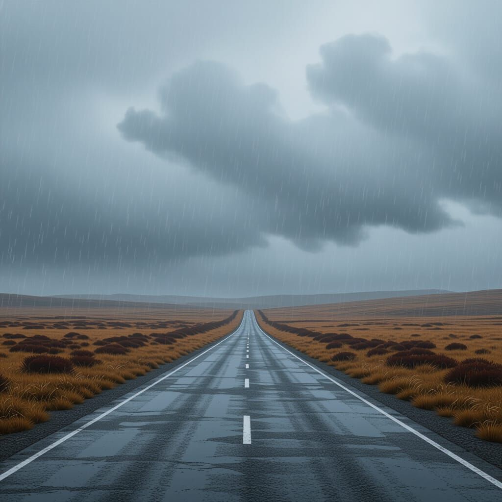 Rainy Road: Detailed Matte Painting in Unreal Engine