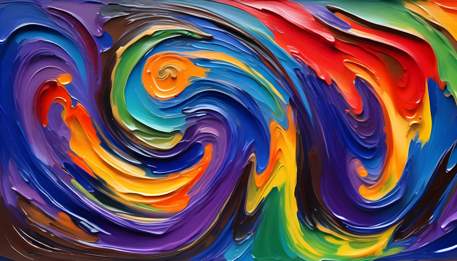 Cosmic Paint Maelstrom in Impasto Oil Style