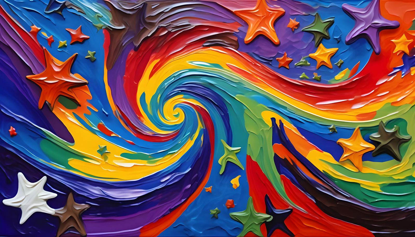 Cosmic Vortex of Stars in Impasto Oil