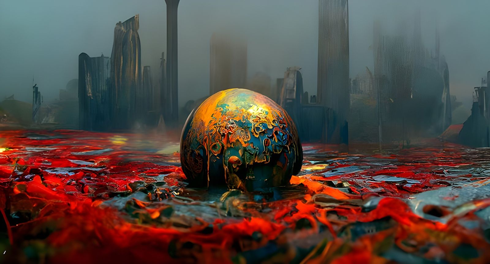 Apocalyptic Plague Scene by Rutkowski and Beksinski