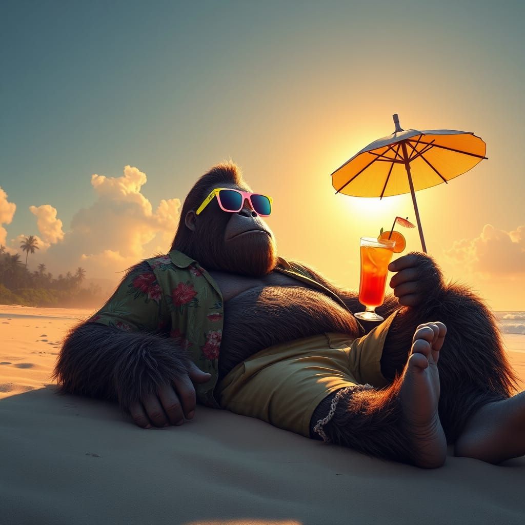 Bigfoot Basks in Tropical Paradise