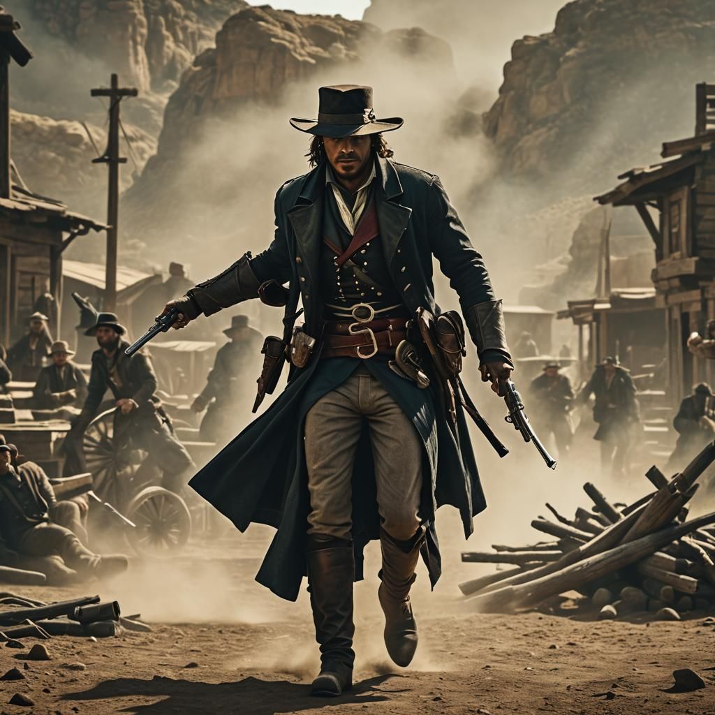 Outlaw Gunslinger Assassin in Western Duel