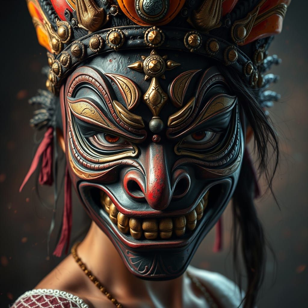 Dramatic Javanese-Inspired Girl in Turmoil