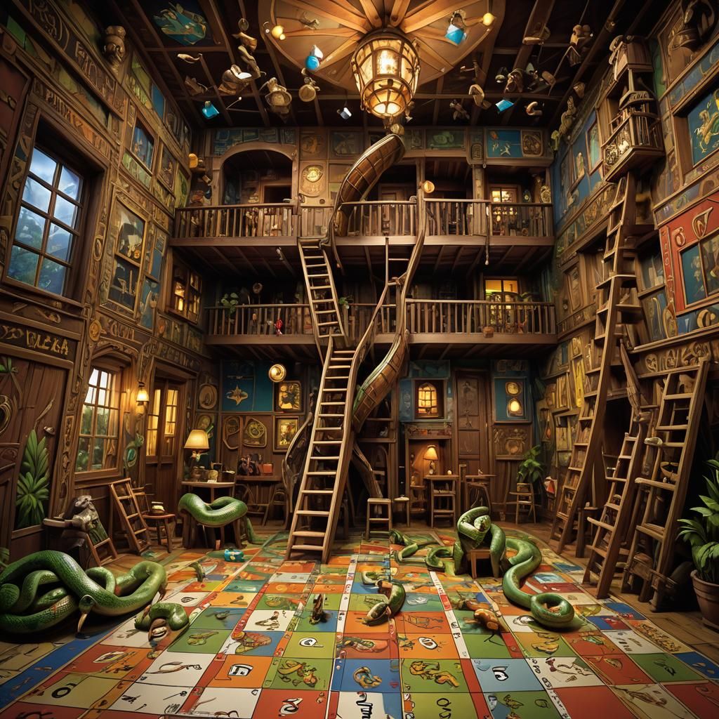 Snakes and Ladders House in Fantasy Style