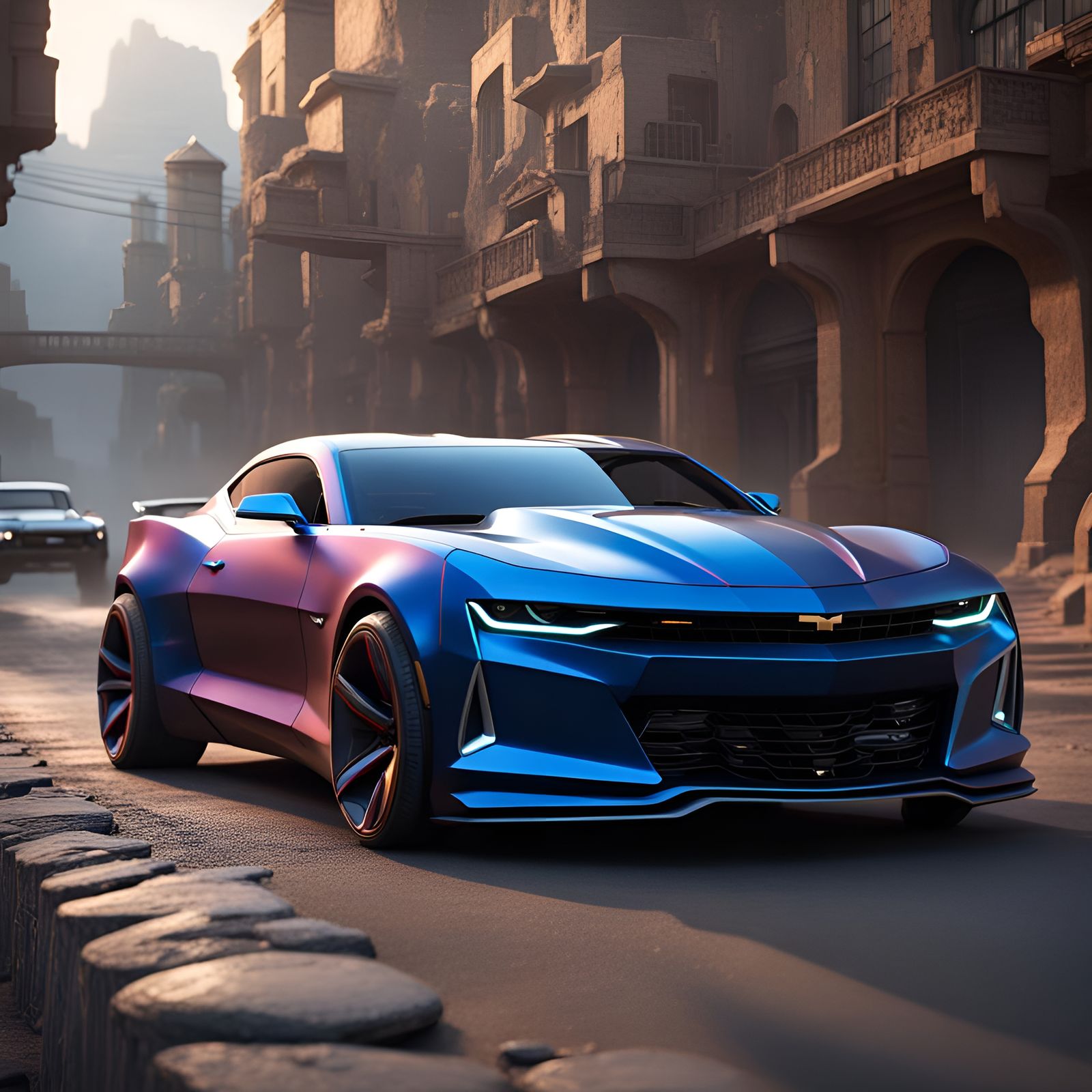 Futuristic 2025 Concept Car: Detailed Matte Painting