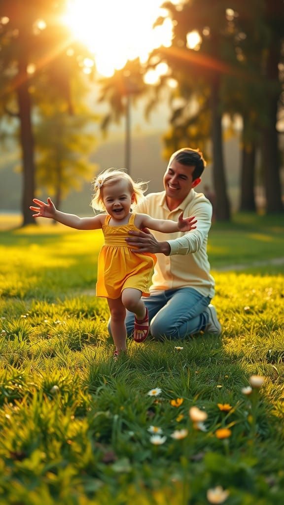 Tender Sunset Reunion in a Serene Park