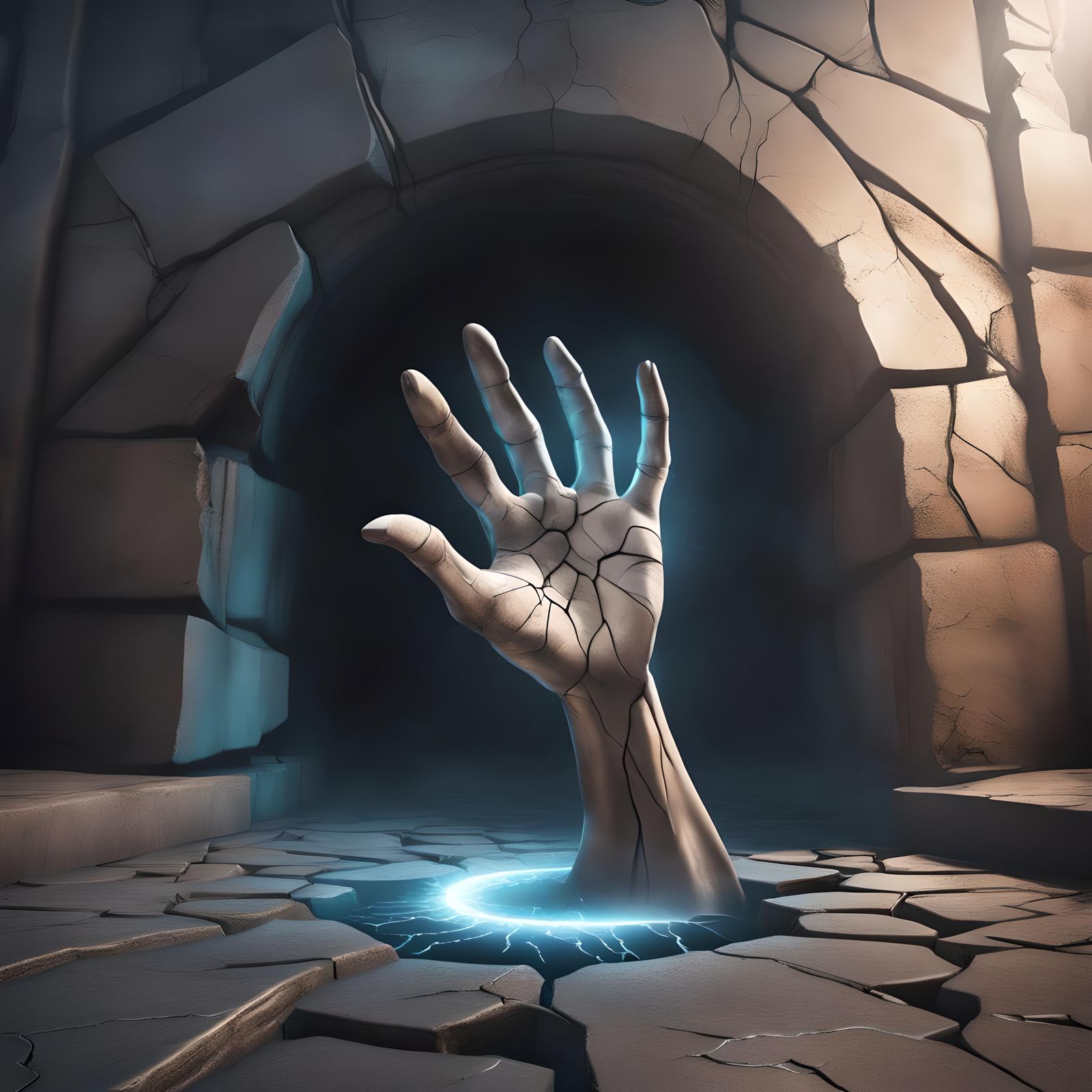 Giant Hand Emerges from Sci-Fi Portal