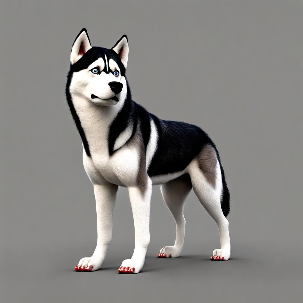 Detailed Husky Dog Matte Painting in 8k