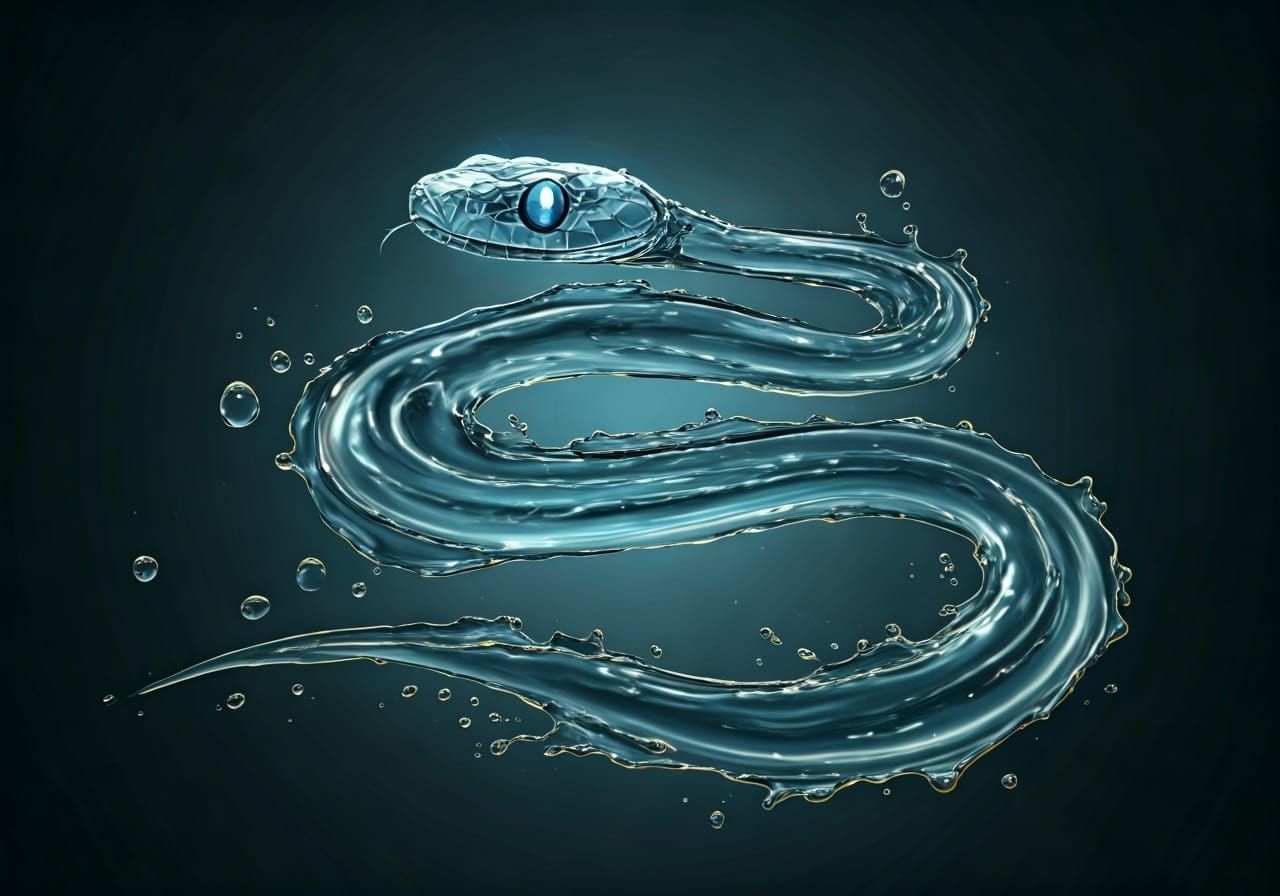 Translucent Water Snake with Glass Orb Head