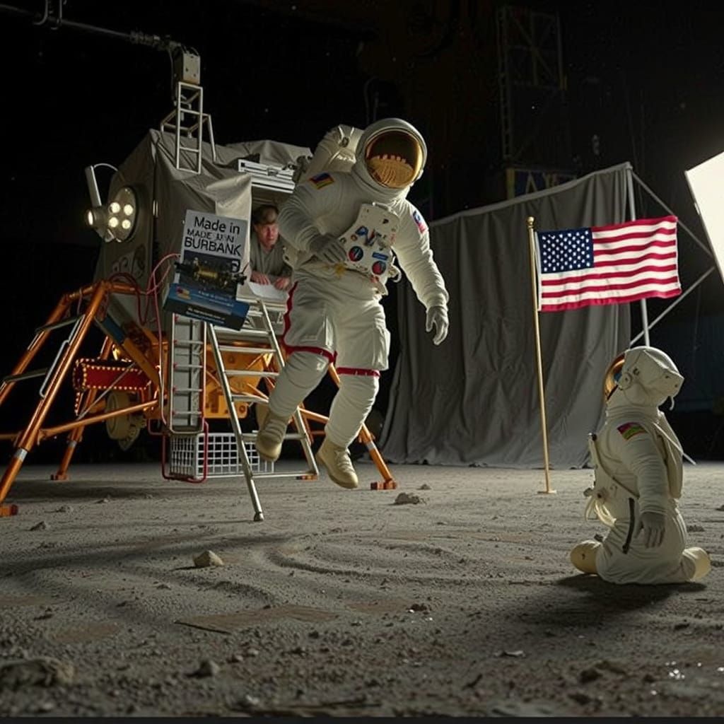 Staged Moon Landing with Studio Crew in 8K