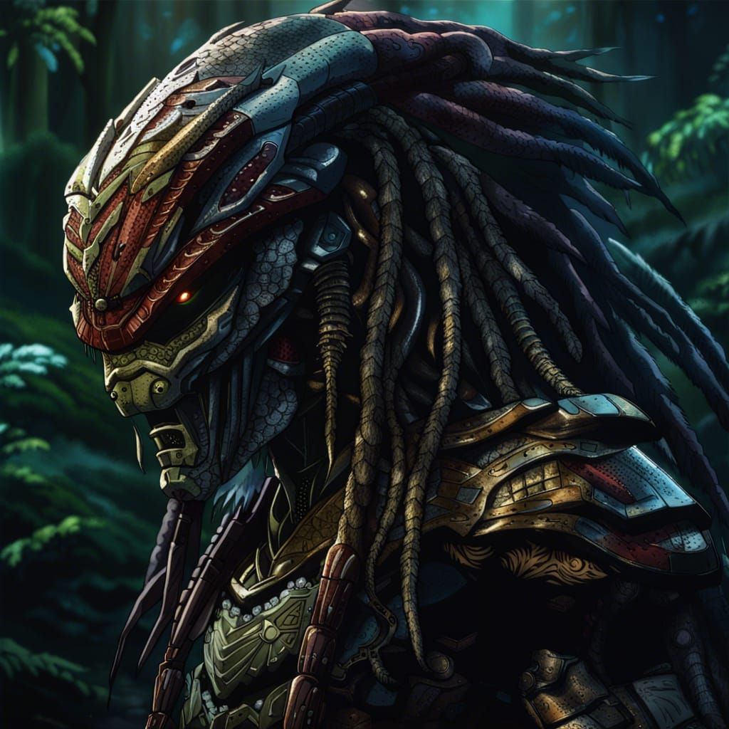 Yautja Predator in Anime Style, Miyazaki-Inspired