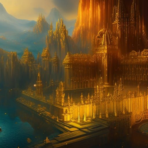 Infinite Golden Kingdom Concept Art in 8K